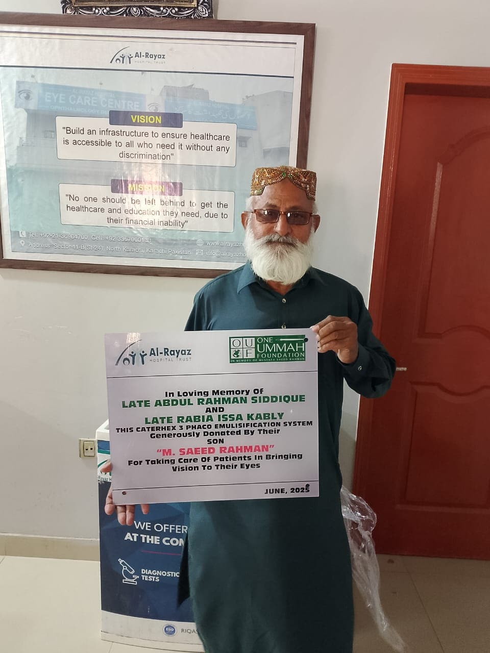 Phaco Machine Donated in Memory of Beloved Parents